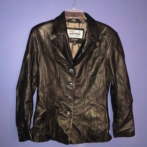Wilson’s black leather coat